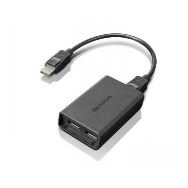 Lenovo DisplayPort to Dual-DisplayPort Monitor Cable USB cable USB A Black