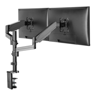 ProperAV Dual Swing Arm PC Monitor Mount Pole Assembly Gas Spring 19''-32\