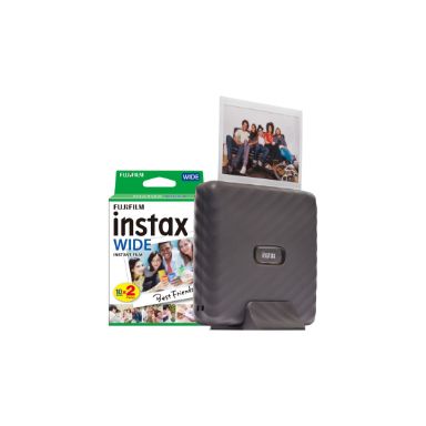 Fujifilm Instax Link Wide Printer with 20 Shot Pack - Mocha Grey