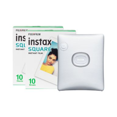 Fujifilm Instax Square Link Wireless Smartphone Photo Printer with 20 Shot Pack - White