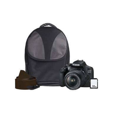 Canon EOS 2000D Camera Kit inc 18-55mm IS Lens, 32GB Lens, DSLR Bag & Neck Strap