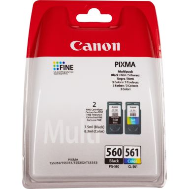 Canon 3713C006/PG-560+CL-561 Printhead cartridge multi pack black + color 7,5ml + 8,3ml Pack=2 for Canon Pixma TS 5350