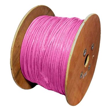 Cablenet Cat6a Pink S/FTP LSOH 26AWG Stranded Patch Cable 500m Reel