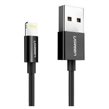 Ugreen 80822 US155 mobile phone cable Black 1 m USB A Lightning