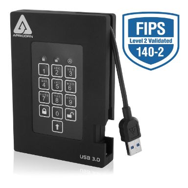 Apricorn A25-3pl256-2000f Aegis Padlock Fortress External Hard Drive 2000 Gb
