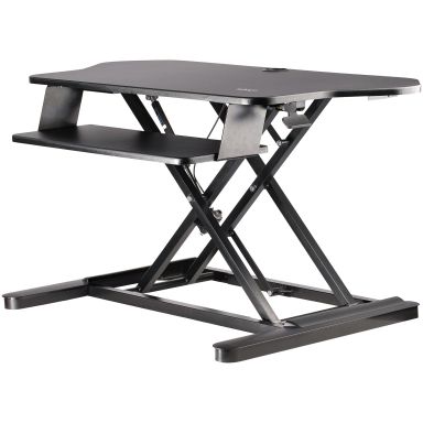 Startech.Com Corner Sit Stand Desk Converter With Keyboard Tray Workstation Monitors