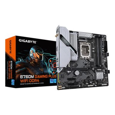 GIGABYTE B760M GAMING PLUS WIFI DDR4 Motherboard - Supports 14th Gen. Intel Core CPUs, 4+1+1 phases 