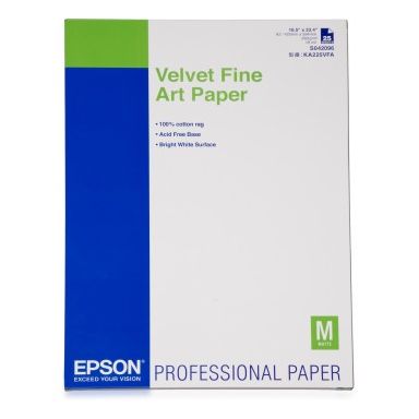 Epson Velvet Fine Art Paper, DIN A2, 260g/mï¿½, 25 Sheets
