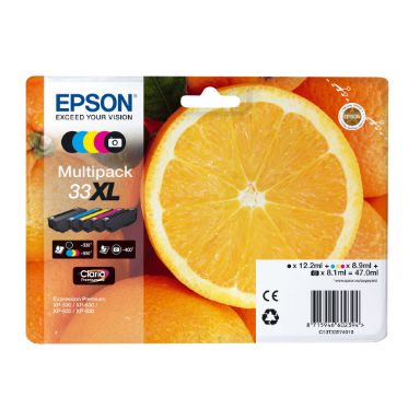 Epson C13T33574021/33XL Ink cartridge multi pack high-capacity Bk,C,M,Y,PBK Blister Acustic Magnetic