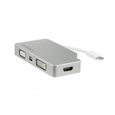 StarTech.com 4-in-1 USB-C Multiport Video Adapter - Aluminum - 4K 30Hz - Silver