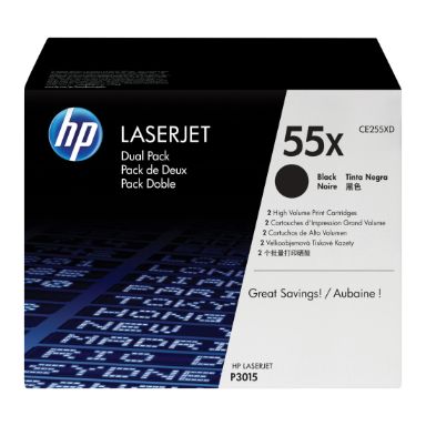HP CE255XD/55X Toner cartridge black high-capacity twin pack, 2x12.5K pages ISO/IEC 19752 Pack=2 for