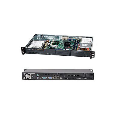 Supermicro CSE-502L-200B server barebone Rack (1U) Black