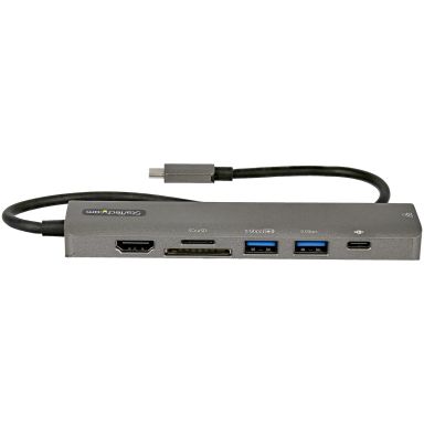 StarTech.com USB C Multiport Adapter - USB-C to 4K 60Hz HDMI 2.0, 100W Power Delivery Pass-through, SD/MicroSD, 2-Port USB 3.0 Hub, GbE - USB Type-C Mini Dock - 12