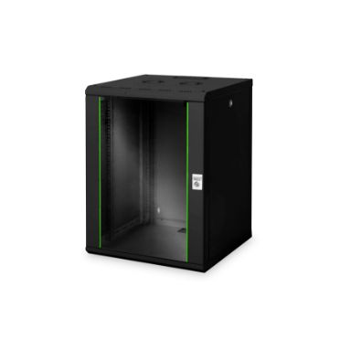 Digitus DN-19 16U-6/6-SW rack cabinet Wall mounted rack Black