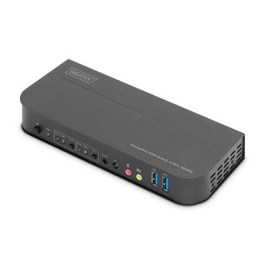 Digitus KVM Switch, 2-Port, 4K60Hz, 2 x DP in, 1 x DP/HDMI out