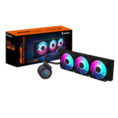 GIGABYTE AORUS WATERFORCE II 360 AIO Liquid CPU Cooler - 3x120mm ARGB Fans, slide-in interlocking me