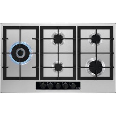 AEG 6000 Series 86cm 5 Burner Gas Hob - Stainless Steel