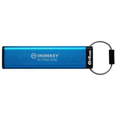 Kingston Technology IronKey 64GB USB-C Keypad 200C, FIPS 140-3 Lvl 3 (Pending) AES-256