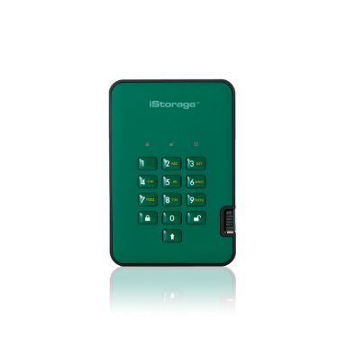 iStorage diskAshur2 256-bit 8TB USB 3.1 secure encrypted solid-state drive - Green IS-DA2-256-SSD-80