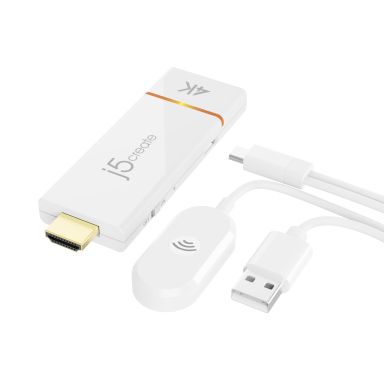 j5create ScreenCast 4k Wireless Display Adapter Receiver - Mirrors Phone, Tablet, Laptop to HDTV - C