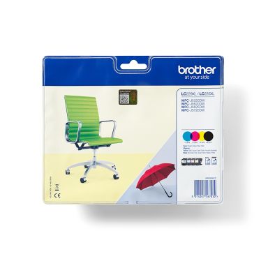 Brother LC-229XLVALBPDR Ink cartridge multi pack Bk,C,M,Y Blister with security 2400pg + 3x1200pg Pack=4 for Brother MFC-J 5320