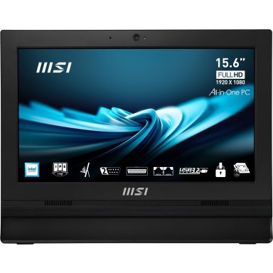 MSI Pro AP162T ADL Intel N100 All in One PC, (4GB RAM, 128GB SSD, Windows 11PRO), 15.6 Inch Single-Resistive touch Screen/UHD Graphics/Dual COM Port/LPT Port/Dual LAN/VGA/WiFi 5/BT 5.1/VESA/SD Card Reader