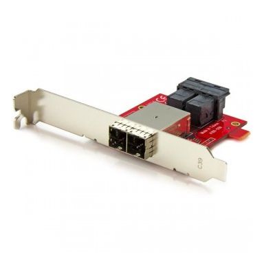 StarTech.com Mini-SAS Adapter - Dual SFF-8643 to SFF-8644 - with Full and Low-Profile Brackets - 12Gbps