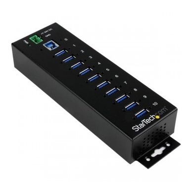 StarTech.com 10-Port Industrial USB 3.0 Hub with ESD & 350W Surge Protection