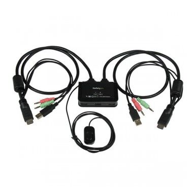 StarTech.com 2 Port USB HDMI Cable KVM Switch with Audio and Remote Switch ï¿½ï¿½ USB Powered