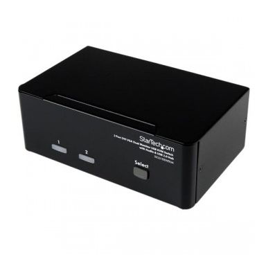 StarTech.com 2 Port DVI VGA Dual Monitor KVM Switch USB with Audio & USB 2.0 Hub