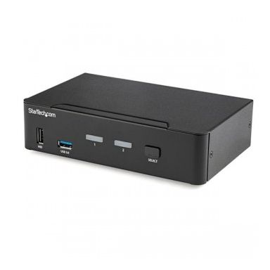 StarTech.com 2 Port DisplayPort KVM Switch - 4K 60Hz - Single Display - Dual Port UHD DP 1.2 USB KVM Switch with Integrated USB 3.0 Hub & Audio - Dell HP Apple Lenovo - Compliant