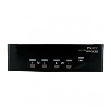 StarTech.com 4 Port DVI VGA Dual Monitor KVM Switch USB with Audio & USB 2.0 Hub