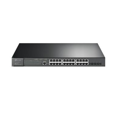 TP-LINK JetStream 24-Port Gigabit and 4-Port 10GE SFP+ L2+ Managed Switch with 24-Port PoE+