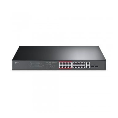TP-LINK TL-SL1218MP network switch Gigabit Ethernet (10/100/1000) Black Power over Ethernet (PoE)