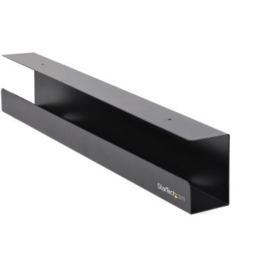 StarTech.com Under Desk Cable Management Tray - Office/Standing Desk Cable Tray Organizer - Desk/Table Mount Holder for Cords/Wire/Power Strip - Computer Cable Manager - 23-1/2