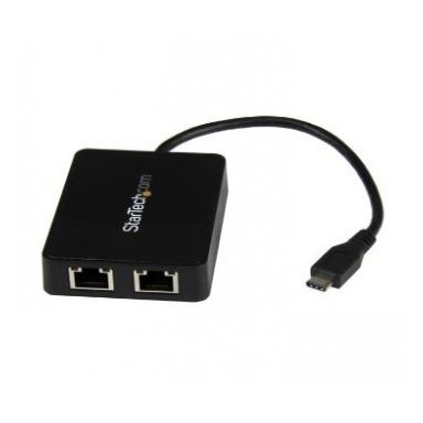 StarTech.com USB-C to Dual Gigabit Ethernet Adapter with USB (Type-A) Port