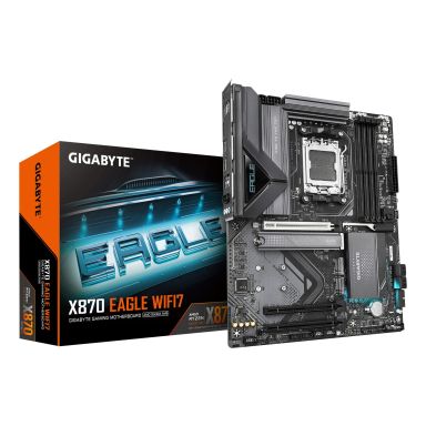GIGABYTE X870 EAGLE WIFI7 Motherboard - Supports AMD Ryzen 9000 CPUs, 14+2+2 phases VRM, up to 8000M