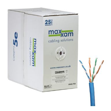 Cablenet Cat5e Blue U/UTP LSOH 24AWG Solid CPR Dca Cable 305m Reelex Box