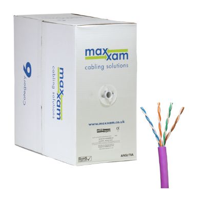Cablenet Cat6 Violet U/UTP LSOH 23AWG Solid CPR Dca Cable 305m Reelex Box