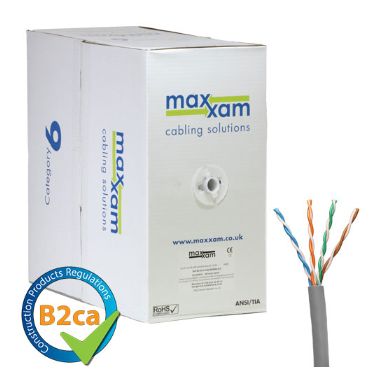 Cablenet Cat6 Grey U/UTP LSOH 24AWG Solid CPR B2ca Cable 305m Reel in Box