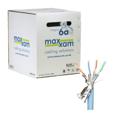 Cablenet Cat6a Ice Blue F/FTP LSOH 23AWG Solid CPR Dca Cable 305m Reel in Box