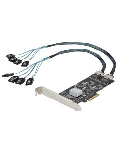 StarTech.com 8 Port SATA PCIe Card - PCI Express 6Gbps SATA Expansion Adapter Card with 4 Host Controllers - SATA PCIe Controller Card - PCI-e x4 Gen 2 to SATA III - SATA HDD/SSD