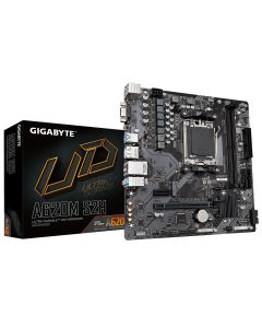 Gigabyte A620M S2H Motherboard - Supports AMD Ryzen 8000 CPUs, 5+2+2 Phases Digital VRM, up to 7200MHz DDR5 (OC), 1xPCIe 4.0 M.2, GbE LAN, USB 3.2 Gen 1