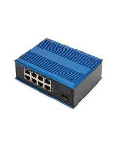 Digitus 8 port Gigabit Ethernet network PoE switch, industrial, unmanaged, 1 SFP uplink switch