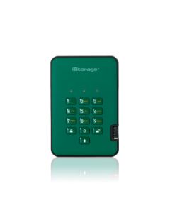 iStorage diskAshur2 256-bit 256GB USB 3.1 secure encrypted solid-state drive - Green IS-DA2-256-SSD-