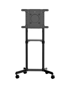 StarTech.com Mobile TV Cart - Portable Rolling TV Stand for 37-70" VESA Display (154lb/70kg) - TV Stand w/Shelf & Storage Compartment - Rotate/Tilt Display - Universal TV Mount on Wheels