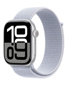 Apple Watch Series 10 GPS 46mm Silver Aluminium Case with Blue Cloud Sport Loop