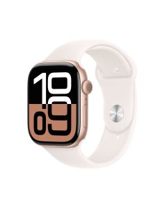 Apple Watch Series 10 GPS 46mm Rose Gold Aluminium Case with Light Blush Sport Band - S/M
