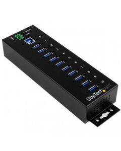StarTech.com 10-Port Industrial USB 3.0 Hub with ESD & 350W Surge Protection