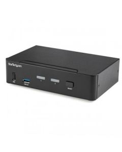 StarTech.com 2 Port DisplayPort KVM Switch - 4K 60Hz - Single Display - Dual Port UHD DP 1.2 USB KVM Switch with Integrated USB 3.0 Hub & Audio - Dell HP Apple Lenovo - Compliant